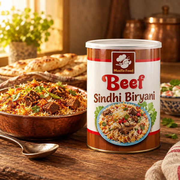 Beef Sindhi Biryani – Tin Pack Musffa Food